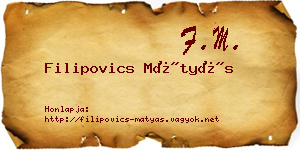 Filipovics Mátyás névjegykártya